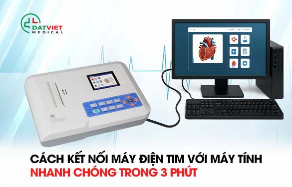 cách kết nối máy điện tim